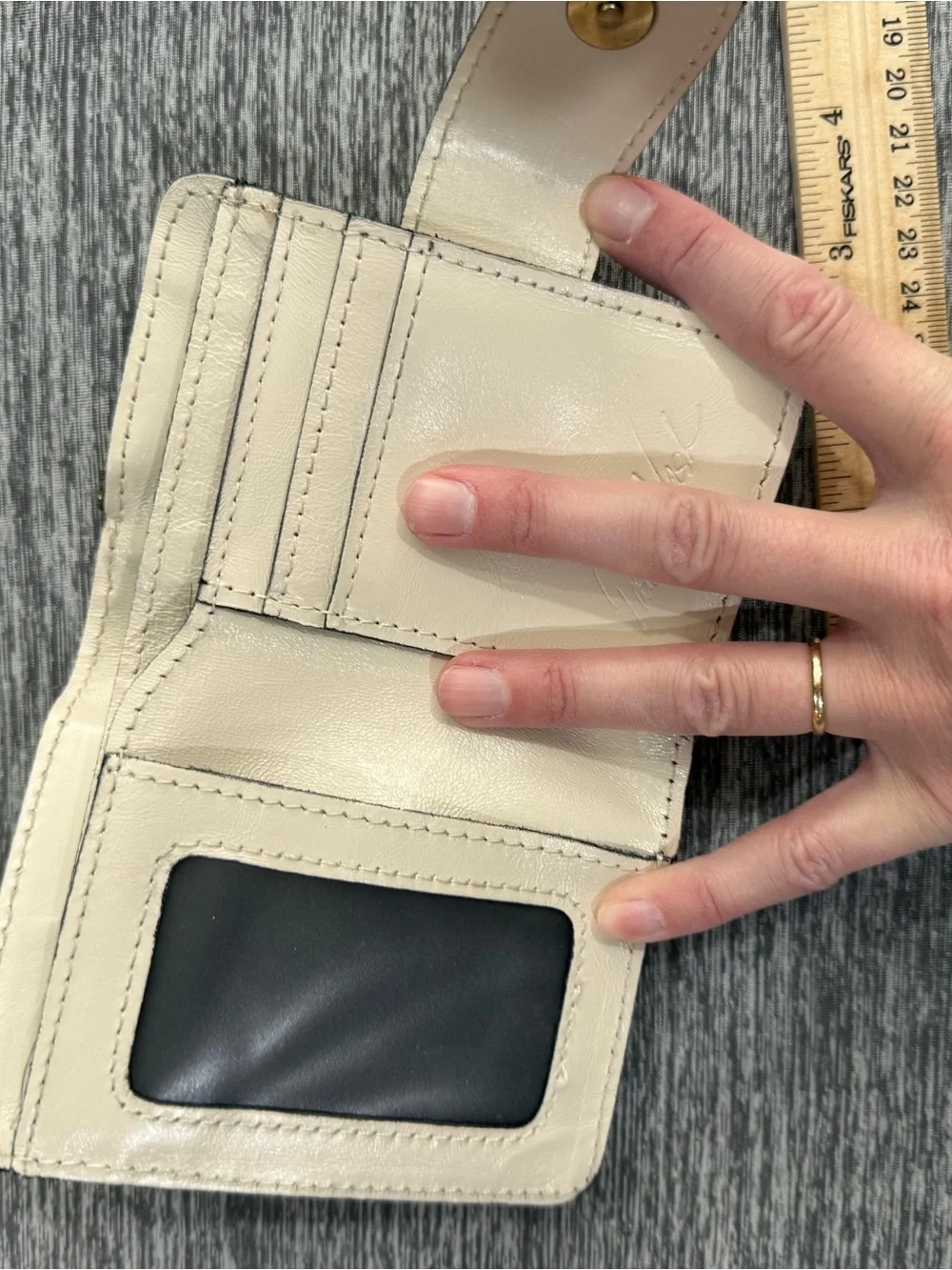 Patricia Nash Cream Leather Snap Wallet